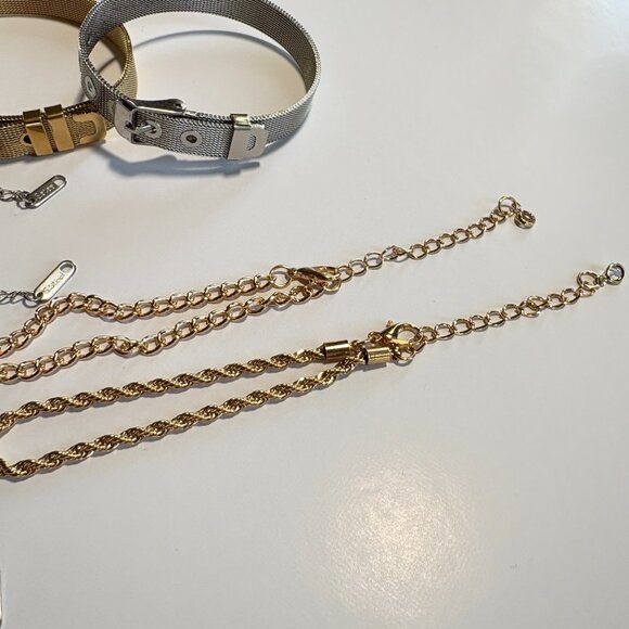 Costume Jewelry Silver and Gold Bundle of Bracelets - Picture 4 of 5